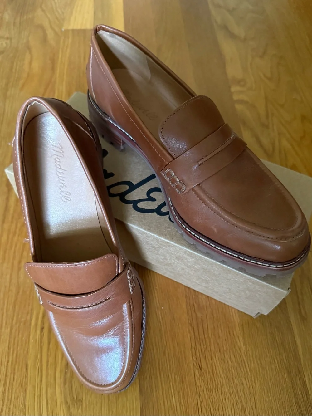 Madewell Tan/Brown Leather Penny Loafers